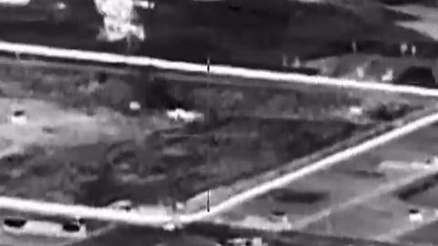 Visuals shared by the Israeli Air Force on X show the strike on a ballistic missile launcher and air defence system in Iran during the ongoing military operation