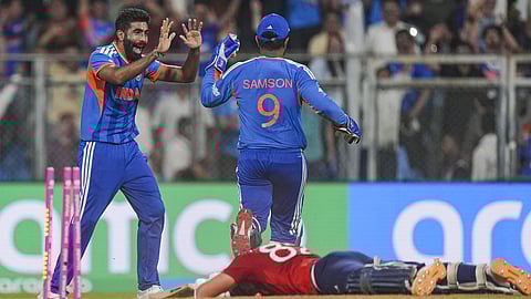 Jasprit Bumrah and Sanju Samson during the ICC Men's T20 World Cup 2026