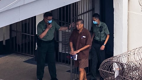 Jimmy Lai walks through the Stanley prison, in Hong Kong, July 28, 2023