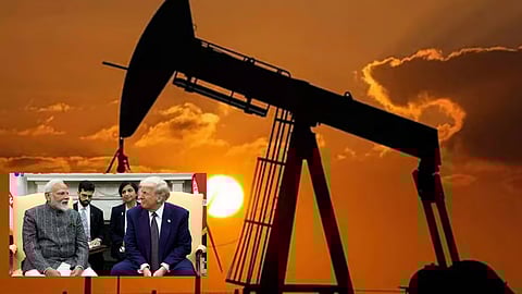 Representative Image, (Inset) Narendra Modi and Donald Trump