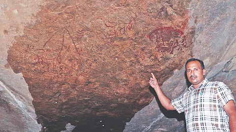 The paintings appear four feet to nearly 20 feet on the cave walls