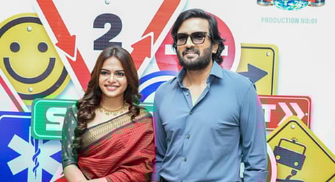 L-R: Santhanam and Gopika Ramesh 
