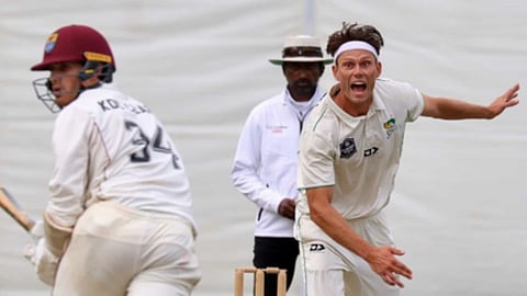 Brett Randell made history by taking five wickets in five balls, in first class cricket against Northern Districts at McLean Park.