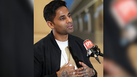 ICC Men's T20 World Cup-winning India captain Suryakumar Yadav speaks during an interview with PTI