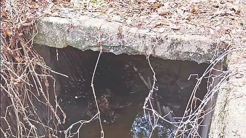 One of the abandoned sewage collection tanks in Kadapperi area near Tambaram Sanatorium railway station