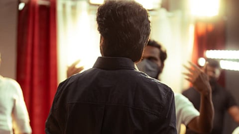 Actor Silambarasan  in the sets of 'Arasan'