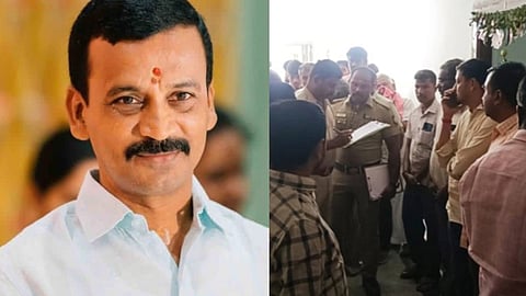 Police investigating at the scene of crime in Tirupur