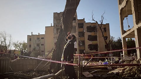 Buildings damaged by an Iranian missile strike southern Israel