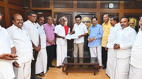 MK Stalin and CPM leaders, including State secretary P Shanmugham
