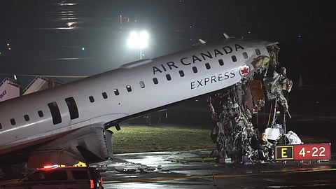 Air Canada flight hits fire truck at New York's LaGuardia