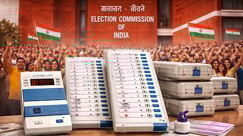 Electronic voting in front of Election Commission