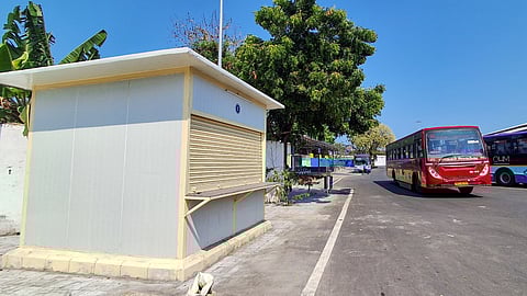 Closed shops at the Island Grounds terminus on Wednesday