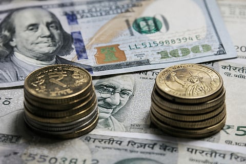 Representative image for the rupee and US dollar
