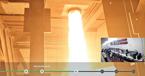 Screengrab of the video shared by Agnikul Cosmos during the launch test of Agnite