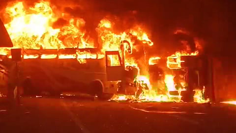 Bus fire accident