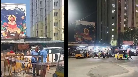 Trench was suddenly dug at the venue and iron barricades were installed a day before the event