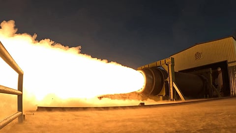 Solid-fuel engine test at an undisclosed place in North Korea. 