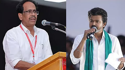 (L) M Veerapandian, (R) Vijay