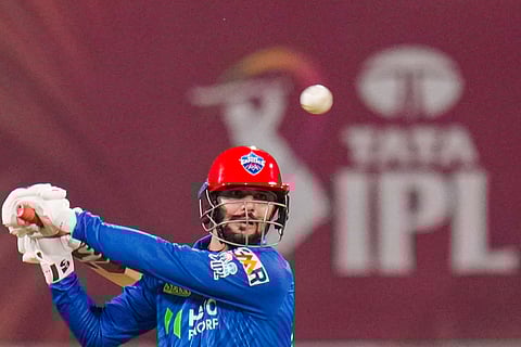 Delhi Capitals' Sameer Rizvi plays a shot during the Indian Premier League (IPL) 2026 cricket match between Lucknow Super Giants and Delhi Capitals, at Ekana Stadium in Lucknow,