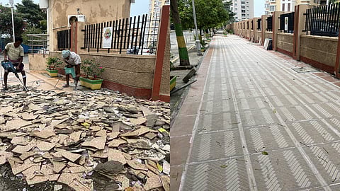 (L) Taisha pavement old tiles, (R) Taisha pavement