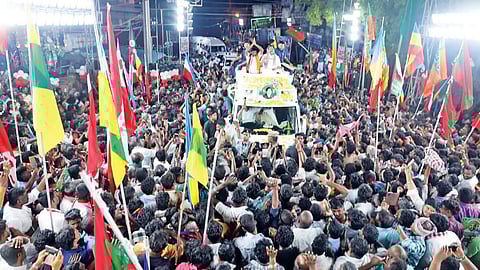 AIADMK chief Edappadi Palaniswami campaigning in Perambalur