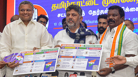 2026 TN elections | DK Shivakumar unveils Cong manifesto, calls Vijay immature