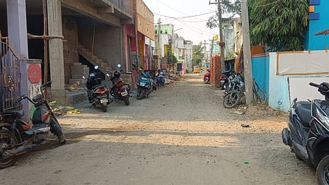 Unmotorable condition of  Ponni Amman Kovil Street in Periyamathur
 