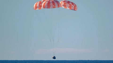 The three Americans and one Canadian have returned with a dramatic splashdown Friday evening, as their capsule parachuted into the Pacific to close out a nearly 10-day trip to the moon and back.