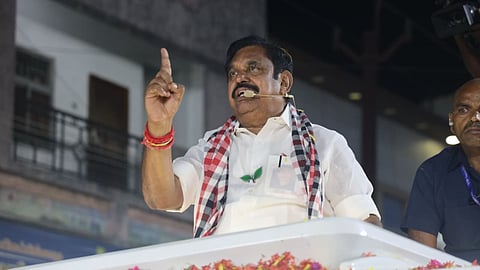 AIADMK general secretary Edappadi K Palaniswami during an election campaign rally
