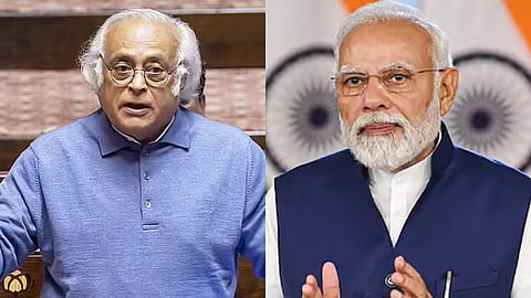 (L)  Jairam Ramesh, (R) Narendra Modi
