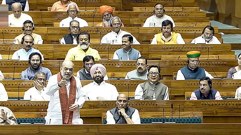 Amit Shah speaks in favour of the bill in the House of the People. 
