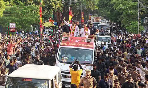 Case filed against TVK chief Vijay for violating poll code during Chennai campaign
