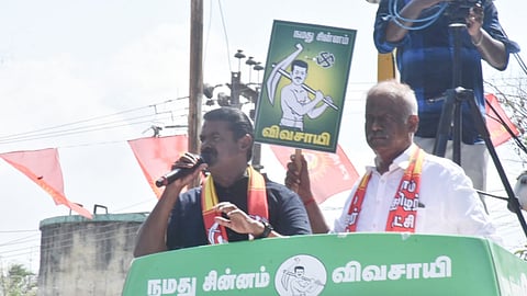 NTK chief Seeman campaigning in Mayiladuthurai on Thursday