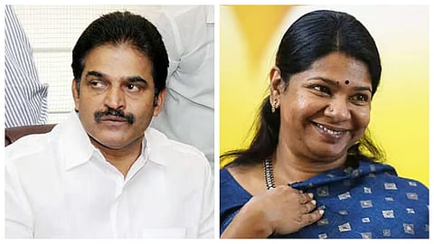 K C Venugopal and Kanimozhi