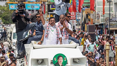 AIADMK General Secretary Edappadi K Palaniswami campaigns in the Sankarankovil Constituency ahead of the Tamil Nadu Assembly elections 