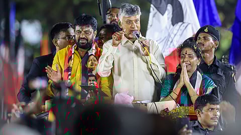 Andhra Pradesh CM N Chandrababu Naidu held a roadshow at Shenoy Nagar