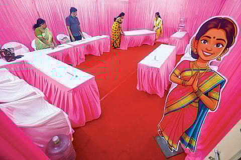 Pink booth in Chennai 