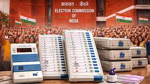 Electronic voting in front of Election Commission
