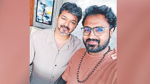 Editor Pradeep E Raghav with Vijay