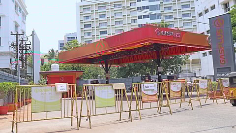 LPG bunk displaying boards in the barrier stating no stock of gas