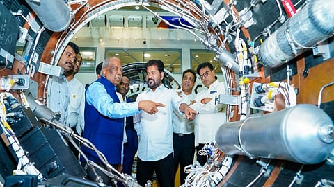 Telangana CM Revanth Reddy flags off Skyroot Aerospace's Vikram-1 (Photo/CMO)