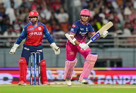 Mullanpur: Rajasthan Royals' Yashasvi Jaiswal runs between the wickets during the Indian Premier League (IPL) 2026 T20 cricket match between Punjab Kings and Rajasthan Royals, in Mullanpur, Tuesday, April 28, 2026. (PTI Photo/Shiva Sharma)(PTI04_28_2026_000641B) *** Local Caption ***