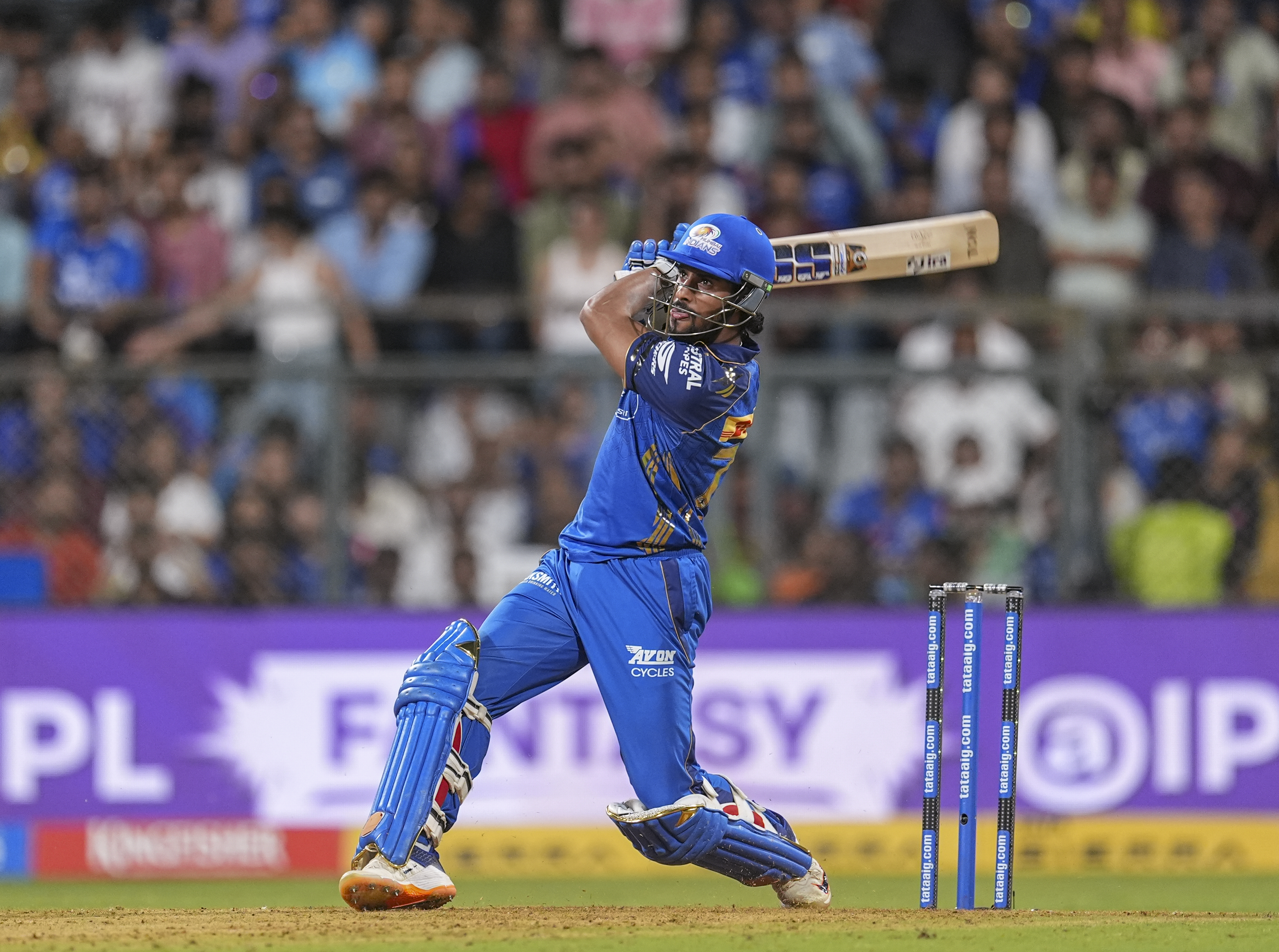 Mumbai: Mumbai Indians' Tilak Varma plays a shot during an Indian Premier League (IPL) 2026 T20 cricket match between Mumbai Indians and Sunrisers Hyderabad, in Mumbai, Maharashtra, Wednesday, April 29, 2026. (PTI Photo/Kunal Patil) (PTI04_29_2026_000467B)