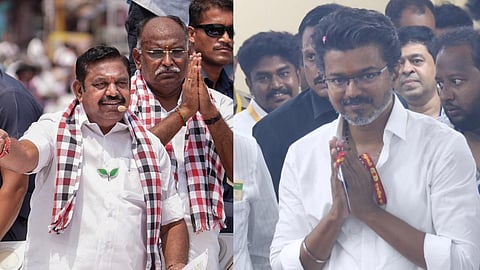 (L) Edappadi K Palaniswami, (R) Vijay