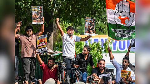 NEET paper leak: Youth Congress protests, seeks Dharmendra Pradhan's resignation