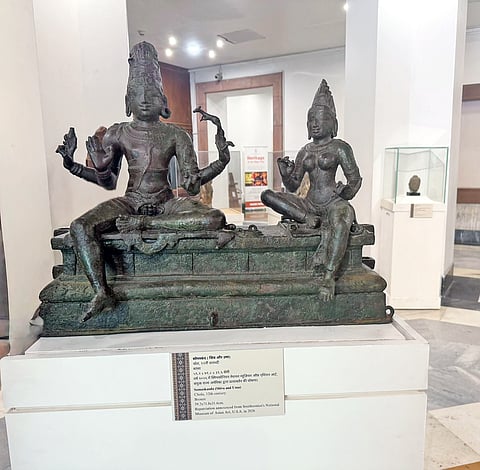 The Somaskanda statue displayed at the National Museum