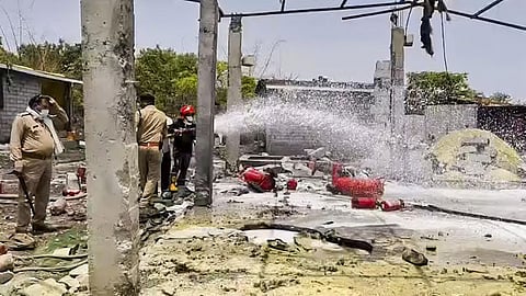 blast triggers blaze at firecracker factory in MP's Dewas
