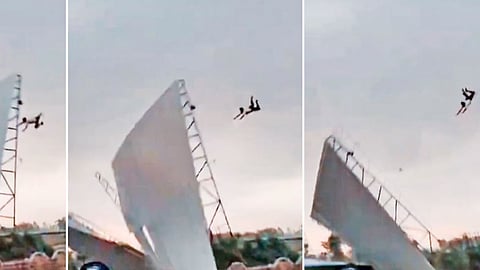 A 50-year-old man was flung nearly 50 ft into the air during Wednesday’s storm, in Bareilly on Thursday