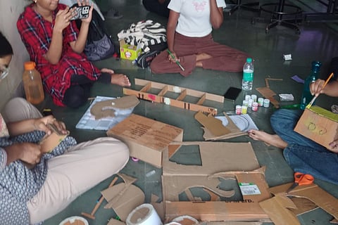 NIFT students working on their projects. 