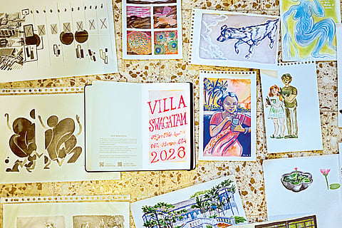 Detail of work done by Julia Bourdet, resident at Maison des auteurs (Angoulême) and Sunaparanta Goa Centre for Arts (Goa)